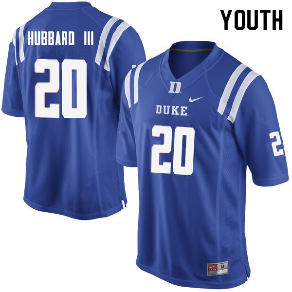 Youth #20 Marvin Hubbard III Duke Blue Devils College Football Jerseys Sale-Blue